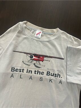 VTG 90’s Jerzees De Havilland Beaver Alaska Best In The Bush Floatplane Tee XL